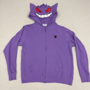 Pokemon Center Gengar Purple Zip Hoodie Embroidered Sweatshirt Small 2020